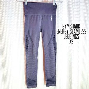 Gymshark women gray energy seamless leggings eyelet holes high waist Sz XS